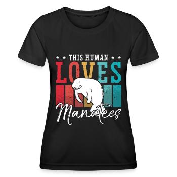 Dugong Cet Humain Aime Les Lamantins Animal Marin - T-shirt sport Femme - noir - Devant - AI Model Female 172 light (172cm)