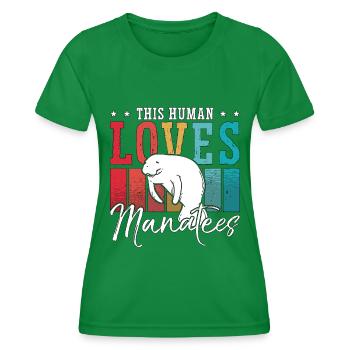 Dugong Cet Humain Aime Les Lamantins Animal Marin - T-shirt sport Femme - vert - Devant - AI Model Female 172 dark (172cm)