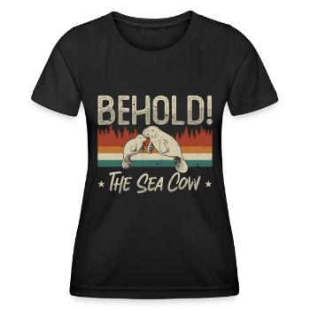 Dugong Voici la vache de mer créatures marines lamantin - T-shirt sport Femme - noir - Devant - AI Model Female 172 light (172cm)