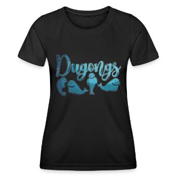 Dugongs, amant des lamantins, animaux marins, nature sauvage - T-shirt sport Femme - noir - Devant - AI Model Female 172 light (172cm)