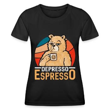 Espresso Depresso Espresso Buveur de café Latte - T-shirt sport Femme - noir - Devant - AI Model Female 172 light (172cm)