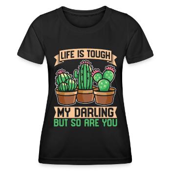 La vie succulente est dure ma chérie mais tellement de cactus - T-shirt sport Femme - noir - Devant - AI Model Female 172 light (172cm)