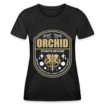 Orchidée Le Jardinage D’Orchidées Gracieuses Et Élégantes - T-shirt sport Femme - noir - Devant - AI Model Female 172 light (172cm)