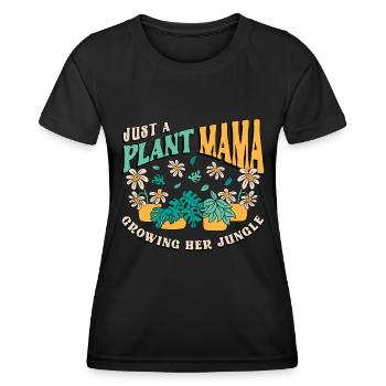 Plantes d’intérieur Just A Plant Mama Growing Pot de fleurs - T-shirt sport Femme - noir - Devant - AI Model Female 172 light (172cm)
