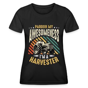 Harvester Pardon My Awesomeness Tractor Operator - Women's Functional T-Shirt - black - Front - AI Model Female 172 light (172cm)