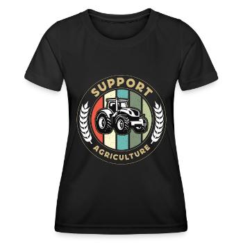 Moissonneuse-batteuse Soutien Agriculture Agriculture Vie Agriculteur - T-shirt sport Femme - noir - Devant - AI Model Female 172 light (172cm)