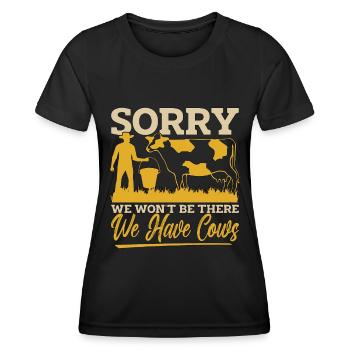 Élevage de bétail Désolé nous ne serons pas là Ferme de bétail - T-shirt sport Femme - noir - Devant - AI Model Female 172 light (172cm)