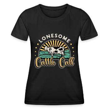 Élevage de bétail Appel de bétail solitaire Animaux de la ferme - T-shirt sport Femme - noir - Devant - AI Model Female 172 light (172cm)