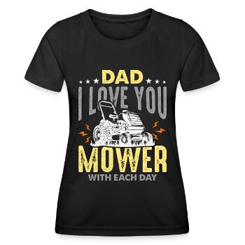 Tondeuse Papa Je T'aime Tondeuse Avec Tracteur Tonte - T-shirt sport Femme - noir - Devant - AI Model Female 172 light (172cm)