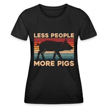 L’élevage porcin : moins d’habitants, plus d’élevage porcin - T-shirt sport Femme - noir - Devant - AI Model Female 172 light (172cm)