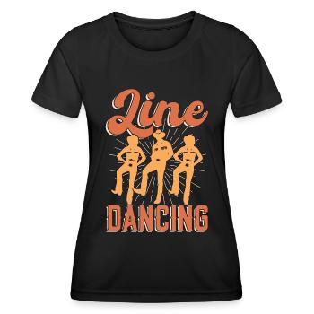 Danse en ligne, Danse en ligne, Danse carrée, Vie à la campagne - T-shirt sport Femme - noir - Devant - AI Model Female 172 light (172cm)