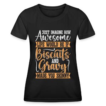 Biscuits et sauce Imaginez comment l’amateur de sauce - T-shirt sport Femme - noir - Devant - AI Model Female 172 light (172cm)