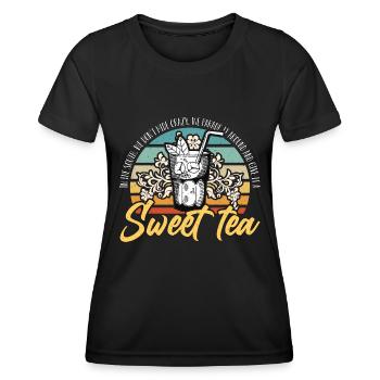 Thé sucré dans le Sud, nous ne cachons pas la nourriture du Sud - T-shirt sport Femme - noir - Devant - AI Model Female 172 light (172cm)