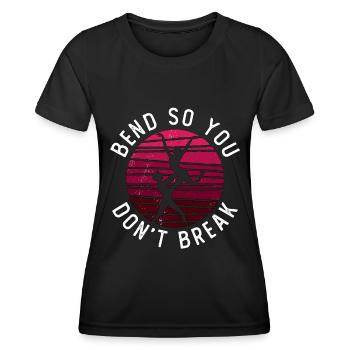 Les mouvements de danse se plient pour ne pas casser le breakdance - T-shirt sport Femme - noir - Devant - AI Model Female 172 light (172cm)