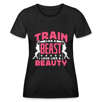 Pole Dancing Train Like A Beast Look Pole Dance - Frauen Funktions-T-Shirt - Schwarz - Vorne - AI Model Female 172 light (172cm)