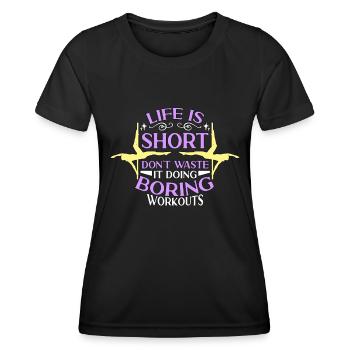 Pole Dancing Life Is Short Don't Waste It Pole Fit - Frauen Funktions-T-Shirt - Schwarz - Vorne - AI Model Female 172 light (172cm)