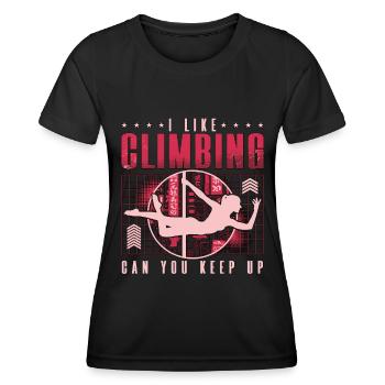 Pole Dancing I Like Climbing Can You Pole Dance - Frauen Funktions-T-Shirt - Schwarz - Vorne - AI Model Female 172 light (172cm)