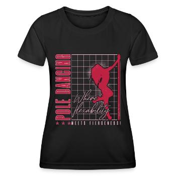 La pole dance où la flexibilité rencontre la gymnastique - T-shirt sport Femme - noir - Devant - AI Model Female 172 light (172cm)