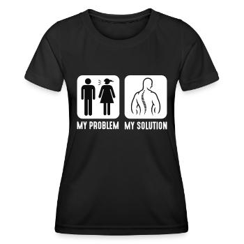Chiropraticien Mon problème Ma solution Pictogramme Papa - T-shirt sport Femme - noir - Devant - AI Model Female 172 light (172cm)