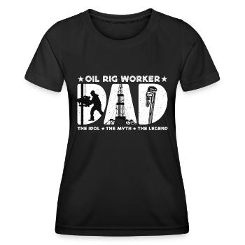 Papa d’ouvrier de plate-forme pétrolière L’idole Forage de l’industrie pétrolière - T-shirt sport Femme - noir - Devant - AI Model Female 172 light (172cm)
