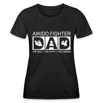 Aikido Fighter Dad The Idol Japanese Martial Arts - Frauen Funktions-T-Shirt - Schwarz - Vorne - AI Model Female 172 light (172cm)