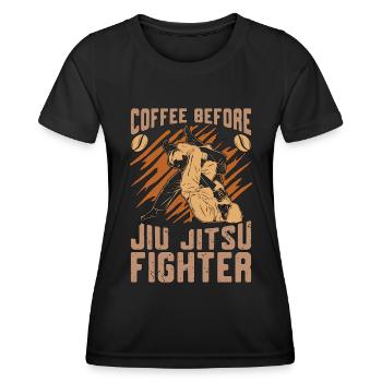 Jiu Jitsu Fighter Coffee Jiu Jitsu Coffee Lover - Frauen Funktions-T-Shirt - Schwarz - Vorne - AI Model Female 172 light (172cm)