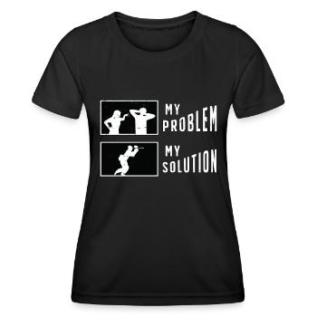 Paintball Player My Problem My Pictogram Dad Mom - Women's Functional T-Shirt - black - Front - AI Model Female 172 light (172cm)