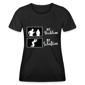 Paintball Player My Problem My Pictogram Mom Dad - Women's Functional T-Shirt - black - Front - AI Model Female 172 light (172cm)