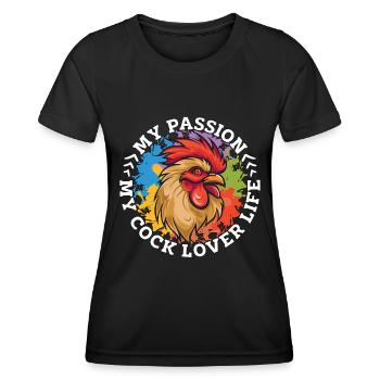 Cock Lover My Passion My Cock Lover Farm Animal - Women's Functional T-Shirt - black - Front - AI Model Female 172 light (172cm)