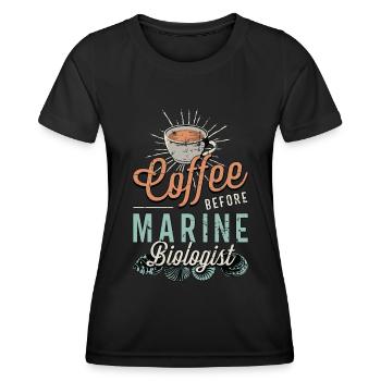 Marine Biologist Coffee Oceanology Coffee Lover - Frauen Funktions-T-Shirt - Schwarz - Vorne - AI Model Female 172 light (172cm)