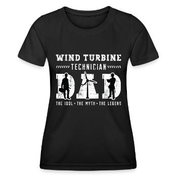 Wind Turbine Technician Dad The Idol The Windmill - Frauen Funktions-T-Shirt - Schwarz - Vorne - AI Model Female 172 light (172cm)