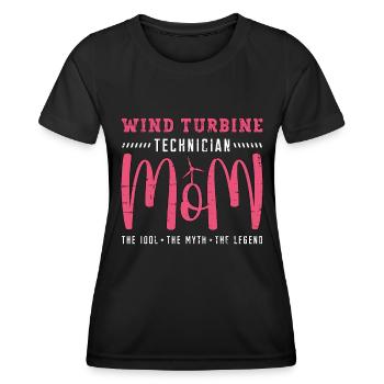 Wind Turbine Technician Mom The Idol Green Energy - Frauen Funktions-T-Shirt - Schwarz - Vorne - AI Model Female 172 light (172cm)