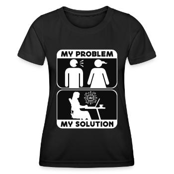 Artificial Intelligence My Problem Pictogram Mom - Women's Functional T-Shirt - black - Front - AI Model Female 172 light (172cm)