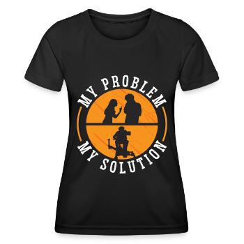 Cadreur Mon problème Mon pictogramme Papa Maman - T-shirt sport Femme - noir - Devant - AI Model Female 172 light (172cm)
