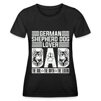 Berger Allemand Chien Amant Papa L’Idole De Travail GSD - T-shirt sport Femme - noir - Devant - AI Model Female 172 light (172cm)