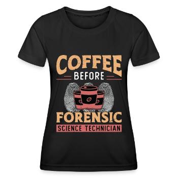 Forensic Science Coffee Fingerprints Coffee Lover - Women's Functional T-Shirt - black - Front - AI Model Female 172 light (172cm)