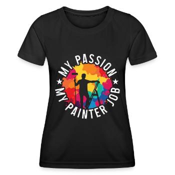 Painter My Passion My Painter Automotive Painter - Frauen Funktions-T-Shirt - Schwarz - Vorne - AI Model Female 172 light (172cm)