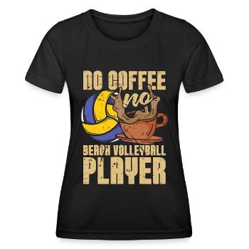 Beach-volley Pas de café Beachball Amateur de café - T-shirt sport Femme - noir - Devant - AI Model Female 172 light (172cm)