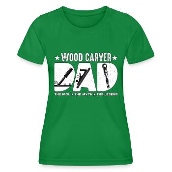 Sculpteur sur bois papa l’idole le mythe la menuiserie - T-shirt sport Femme - vert - Devant - AI Model Female 172 dark (172cm)