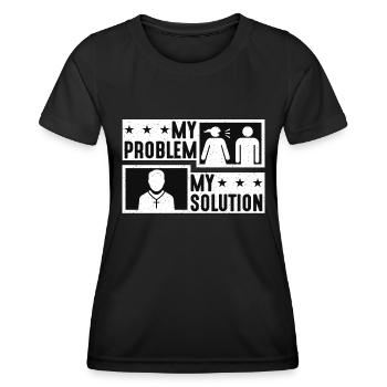 Clergy Lover My Problem My Solution Pictogram Dad - Women's Functional T-Shirt - black - Front - AI Model Female 172 light (172cm)