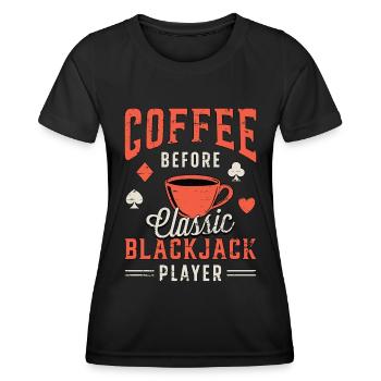 Classic Blackjack Coffee Card Player Coffee Lover - Women's Functional T-Shirt - black - Front - AI Model Female 172 light (172cm)