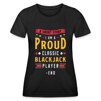 Classic Blackjack A Short Story I Am A Card Player - Women's Functional T-Shirt - black - Front - AI Model Female 172 light (172cm)
