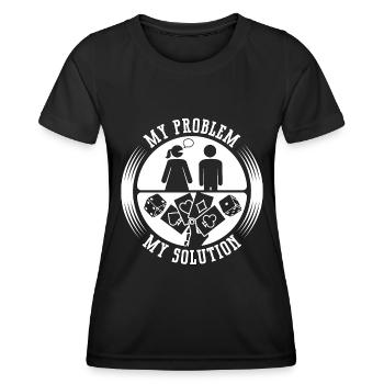 Poker Dice Player My Problem My Pictogram Dad Mom - Frauen Funktions-T-Shirt - Schwarz - Vorne - AI Model Female 172 light (172cm)