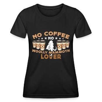 Mammouth laineux Pas de café Pas d’éléphant amateur de café - T-shirt sport Femme - noir - Devant - AI Model Female 172 light (172cm)