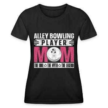 Alley Bowling Player Mom The Idol Loves Bowling - Frauen Funktions-T-Shirt - Schwarz - Vorne - AI Model Female 172 light (172cm)