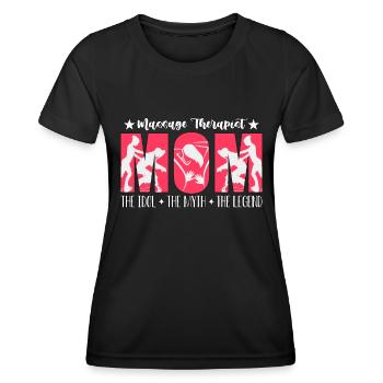Massothérapeute Maman L’idole Physiothérapeute - T-shirt sport Femme - noir - Devant - AI Model Female 172 light (172cm)