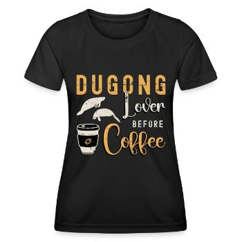 Amateur de dugong avant le café amantin amateur de café - T-shirt sport Femme - noir - Devant - AI Model Female 172 light (172cm)