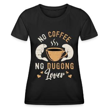Amateur de dugong, pas de café, pas d’animaux marins, amateur de café - T-shirt sport Femme - noir - Devant - AI Model Female 172 light (172cm)