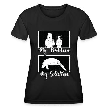 Dugong Lover Mon Problème Mon Pictogramme Maman Lamantin - T-shirt sport Femme - noir - Devant - AI Model Female 172 light (172cm)