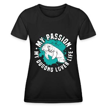 Amoureux du dugong Ma passion Mon amant du dugong Lamantin - T-shirt sport Femme - noir - Devant - AI Model Female 172 light (172cm)